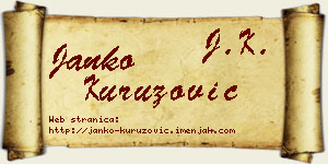 Janko Kuruzović vizit kartica